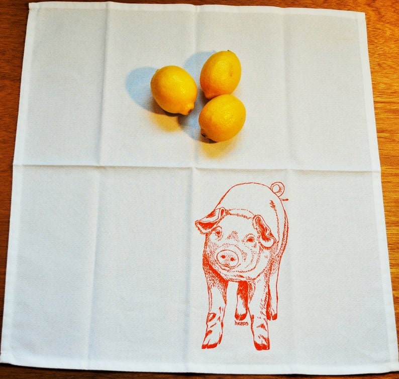 Farm Animal Cotton Napkins Screen Printed Napkin Set of 8 Etsy