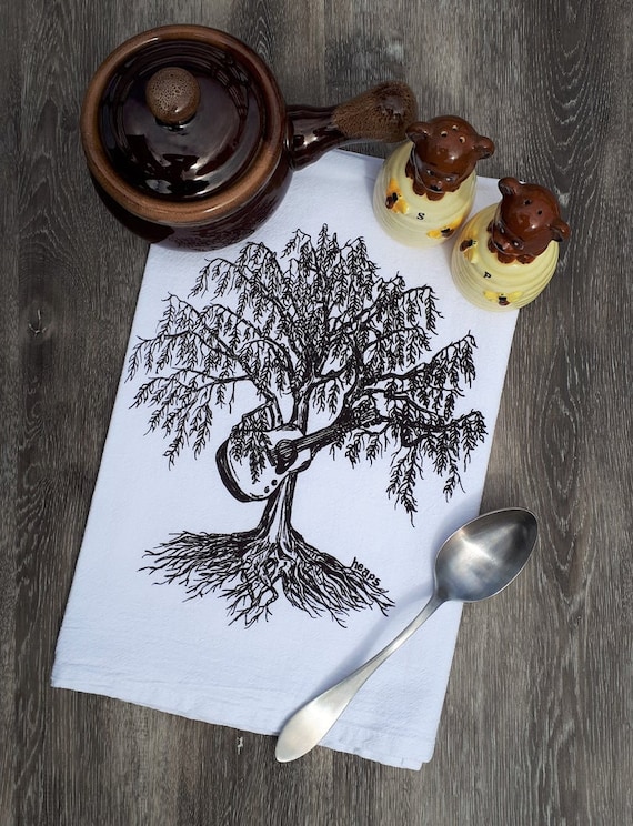 Kitchen Tea Towel Willow Tree Towels Dish Towel Cotton Flour Sack