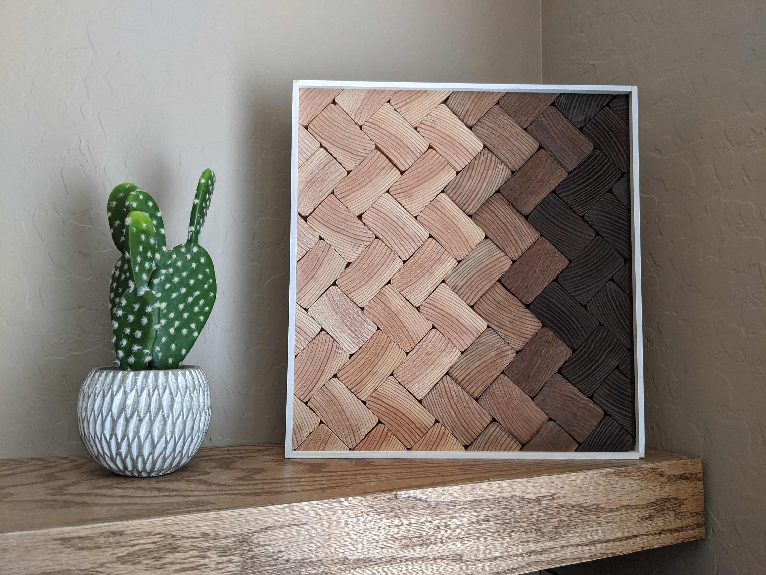 Ombre End Grain Herringbone Wood Mosaic Etsy