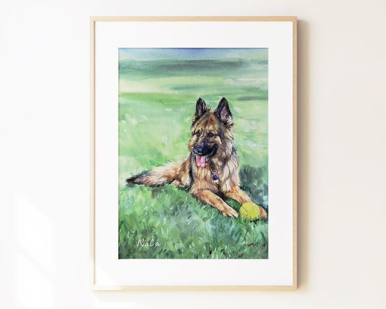 Custom Dog Portrait: Hand-Painted Watercolor Pet Memorial image 13