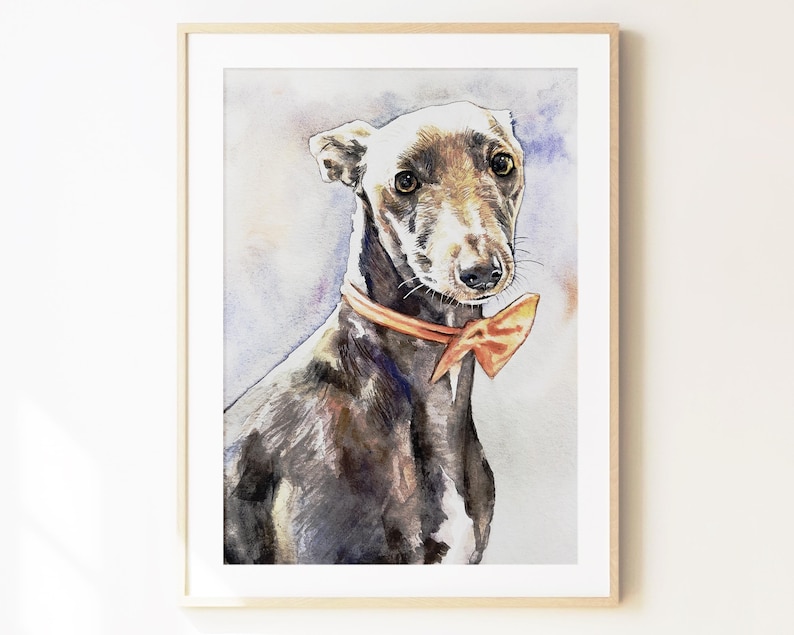 Custom Dog Portrait: Hand-Painted Watercolor Pet Memorial image 1