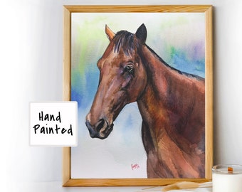 Custom Horse Portrait From Photo Horse Memorial Gifts Watercolour Horse Gifts Pet Portrait For Horse Lovers Gift