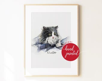 Retrato de mascota personalizado en acuarela: Mini pintura de perro a partir de una fotografía.
