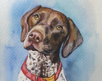 Custom Pet Portrait from Photo Watercolor Pet Painting, Pet memorial gif Pet gifts