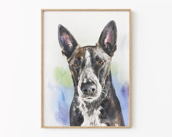 Custom Dog Portrait: Hand-Painted Watercolor Pet Memorial