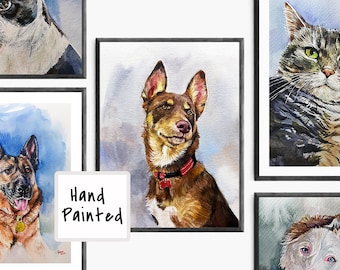 Custom Watercolour Pet Portrait: Hand-Painted Memorial Art