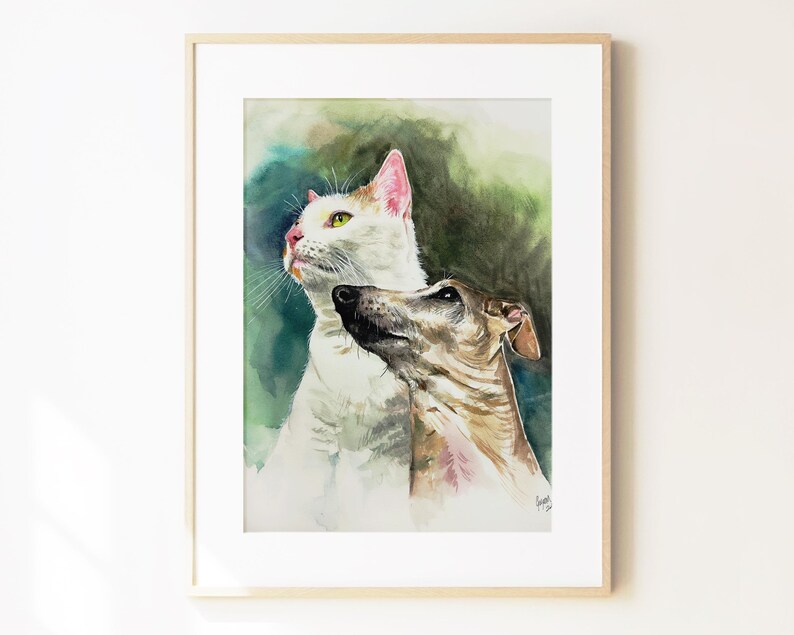 Custom Dog Portrait: Hand-Painted Watercolor Pet Memorial image 19