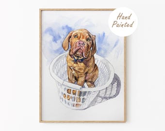 Custom Watercolor Pet Portrait: Dog Memorial Gift