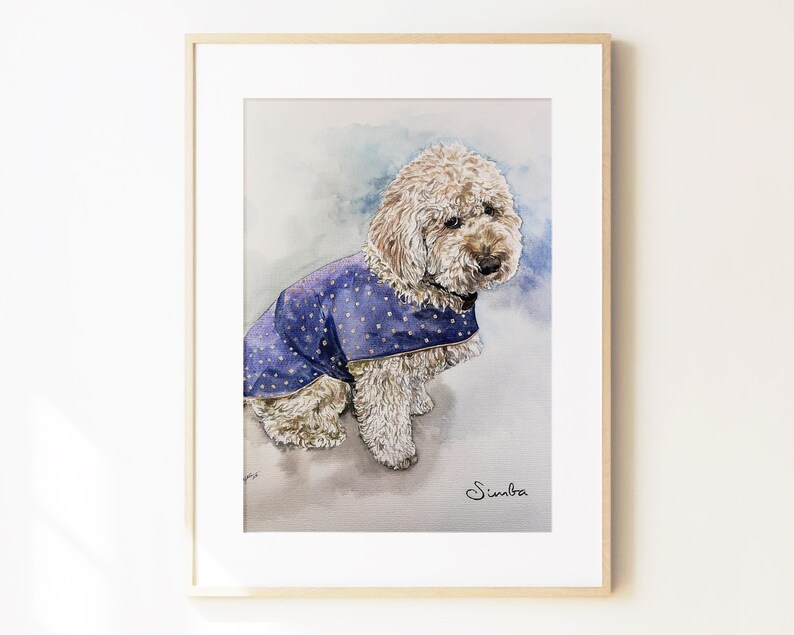 Custom Dog Portrait: Hand-Painted Watercolor Pet Memorial image 3