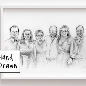 Custom Family Portrait Illustration Personalised Portrait of Print, Illustrated Family Portrait for Mum Dad Brother Sister