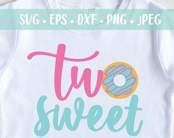 Two Sweet Donut Birthday SVG, Second Birthday Cut File (Digital Download)