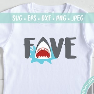 Shark Birthday 5 Dxf Svg Png Cutfile, Five Shark Birthday Shark Svg, Shark 5th Birthday SVG