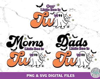 Boo is Two Mom Dad Svg Png, Halloween Birthday Family Bundle, Halloween Birthday 2 Sublimation