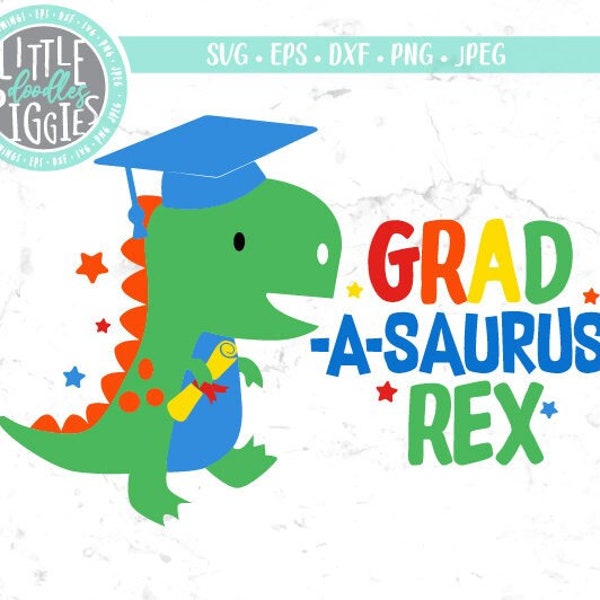 Dinosaur Grad Svg Eps Png Cut File, Kinder Dino Graduation Print Sublimation