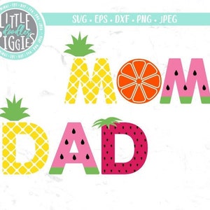 Frutti Mom Fruitti Dad SVG PNG Cut file, Twotti Fruitti Svg, Fruit Birthday Design, Twotti Frutti SVG