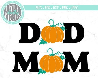 Pumpkin Mom Dad, SVG PNG, Cut, Fall Birthday Parents, Sublimation, Print file