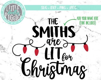 Lit For Christmas Family SVG PNG: Ornament Design (Digital Download)