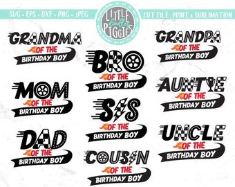 Race Birthday family Bundle, Svg Png, Fast Birthday Mom Dad Uncle Auntie, Race Car Family Sublimation
