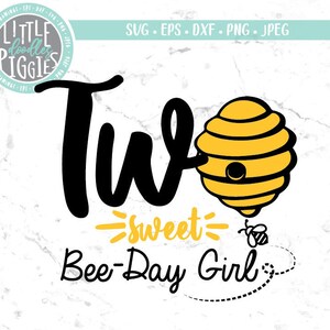Two Sweet Bee-Day SVG PNG Cut file, 2nd Bee day Girl Svg, Bee Day 2 SVG, 2nd Bee Birthday