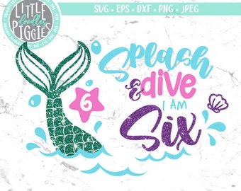 Free Free 68 Mermaid 6Th Birthday Svg SVG PNG EPS DXF File
