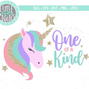 Cumpleaños de unicornio 1, archivo de corte SVG PNG, SVG único en su tipo, diseño de 1er cumpleaños de unicornio