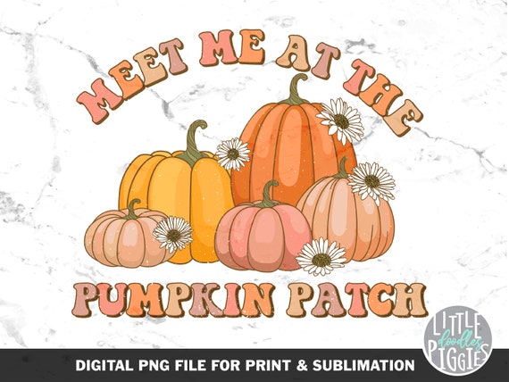 Retro Pumpkin Patch PNG, Cute Fall Sublimation (Digital Download)