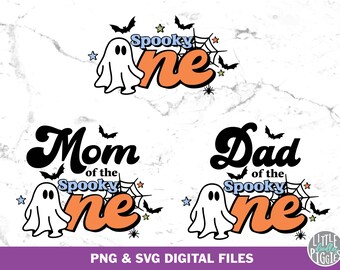 Boy Spooky one Birthday Svg Png, Spooky Mom Dad Family Bundle, Halloween Birthday Sublimation