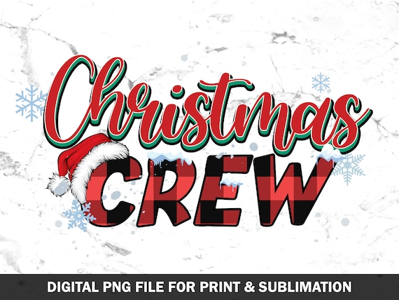Christmas Crew PNG, Christmas Pajama Shirt Print File, Flannel Holiday Sublimation