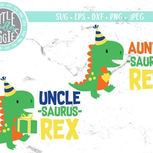 Auntie Saurus Uncle Saurus SVG PNG Cut file, Family Dino Birthday Svg, Birthday Auntie Saurus, Birthday Uncle Saurus