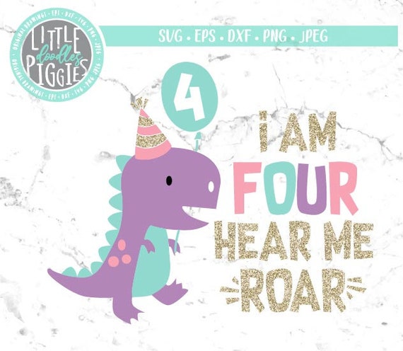 Download Four Girl Dinosaur Svg Png Cut File Girl Hear Me Roar Pink Etsy