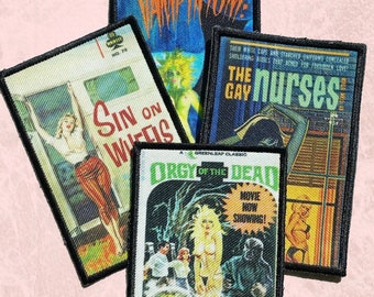 Vintage Pinup Poster Patch Iron-On Retro Queer Pride LGBTQIA Sappho Sapphic Gay 1950s 1960s Novella - Choose Your Poster!