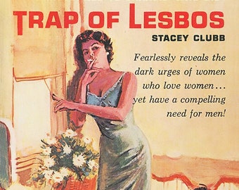Vintage Erotic Pulp Poster - Trap of Lesbos