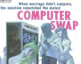Vintage Erotisches Poster - Computer Swap