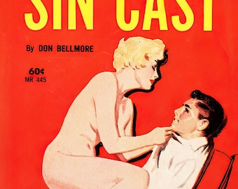 Sin Cast vintage Erotic Pulp Poster Retro Pinup Art Print Actrice Actrice Film Film 50s 60s