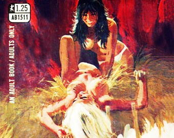 Un échange pour Sappho vintage Erotic Pulp Poster Sexy Retro Pinup Nude Art Poster Lesbienne Queer Sappho Lez LGBTQIA Pride 50s 60s