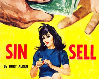 Vintage Erotisches Pulp Poster - Sin Sell