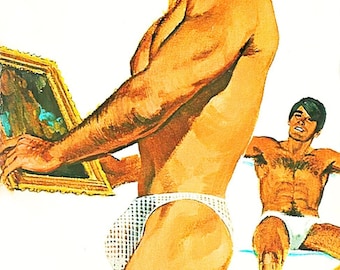 vintage Erotic Pulp Poster A Boy in the Night Queer Pride Gay Pinup Retro Art Print LGBTQIA Homosexuel Mâle