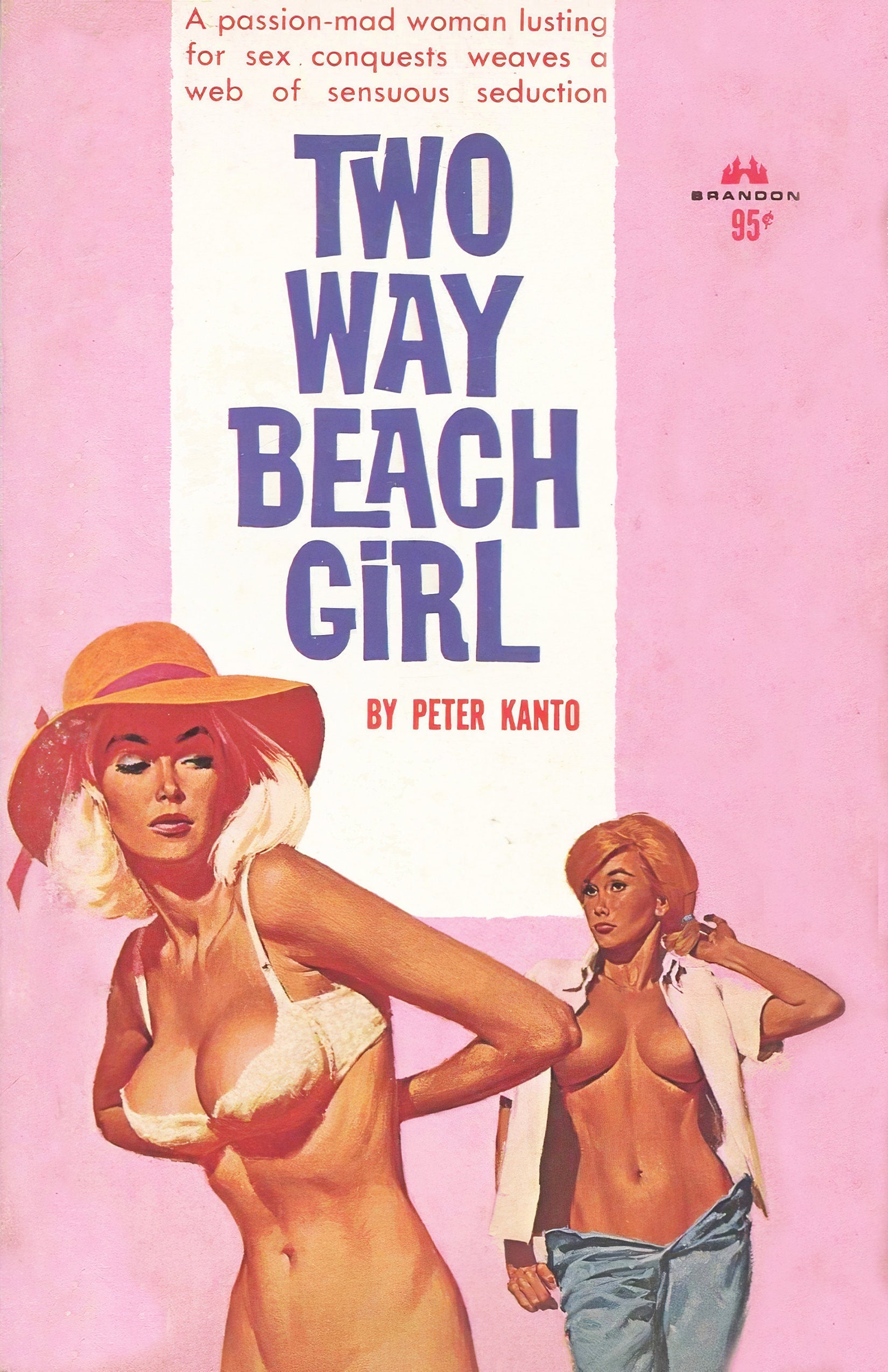 Vintage Erotic Pulp Poster Two Way Beach Girl Lesbian Queer