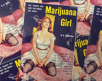 Vintage Vinyl Sticker - Marijuana Girl