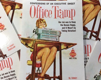 Bureau Tramp vintage Vinyl Autocollant Rétro Sexy Pinup Secrétaire de bureau Fétichiste Nu 50s 60s