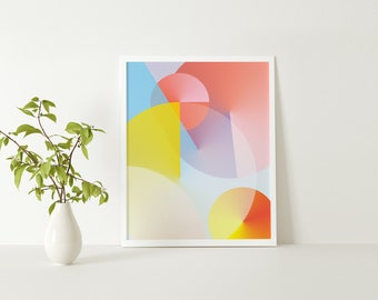 Printable Modern Large Wall Art, Abstract, Minimal Art, Colorful Modern Decor Print, Instant Download