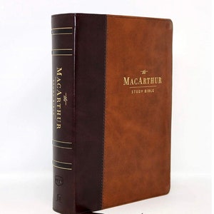 PERSONALIZED ** NKJV - MacArthur Study Bibel - Leathersoft - Brown - Comfort Print ** Individueller Namensabdruck