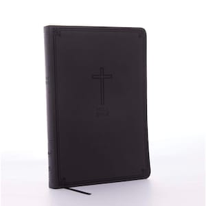 PERSONALIZADA *** Biblia NVI, Value Thinline, letra grande, suave como la piel, color carbón. *** Impresión de nombre personalizada