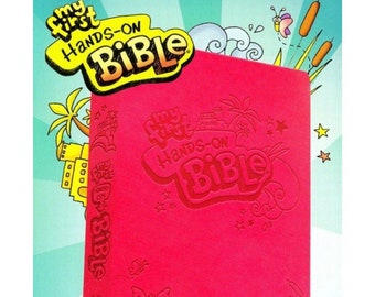Personalized Pink Leathersoft Kids Bible: My First Hands-On NLT