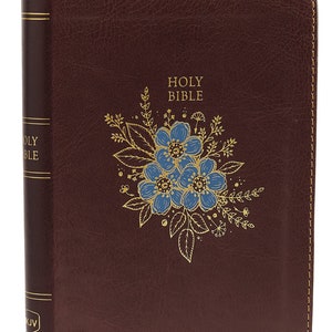 PERSONALISIERT ** NKJV Kompakte dünne Bibel - Kunstleder - Burgund. ** Benutzerdefinierter Name eingeprägt
