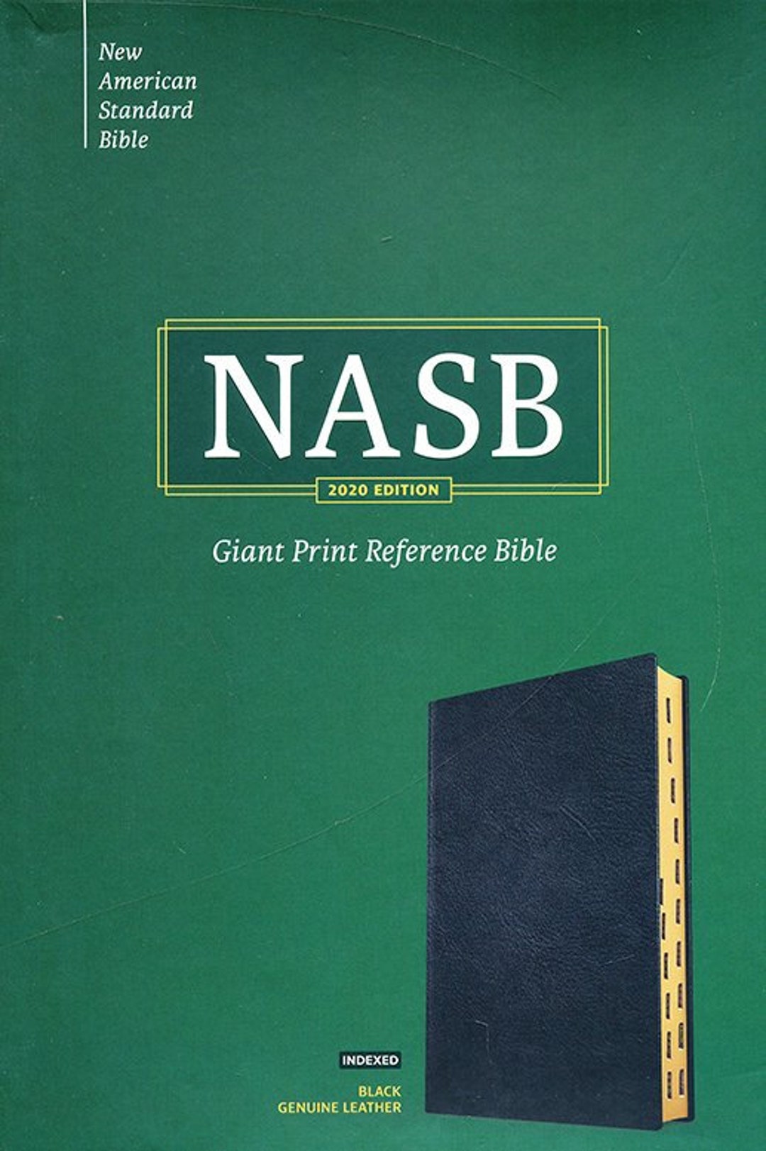 PERSONALIZED NASB Giant-print Reference Bible Genuine Leather Black ...