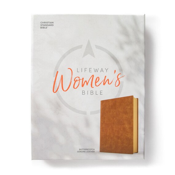 PERSONALIZED ** CSB Lifeway Women's Bible - Genuine Leather - Butterscotch ** Custom Name Imprint