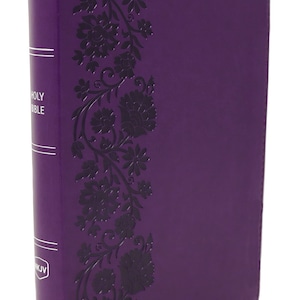 PERSONALIZED * NKJV Personal-Size Large-Print Reference Bible - Comfort Print - Soft Leather-look - Purple - Red Letter  Custom Name Imprint