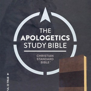 PERSONALIZED *** CSB Apologetics Study Bible, Mahogany LeatherTouch. *** Custom Name Imprint