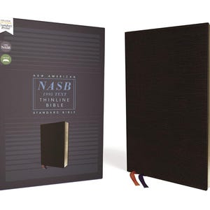 PERSONALIZED *** NASB, Thinline Bible - Bonded Leather - Black  *** Custom Name Imprint